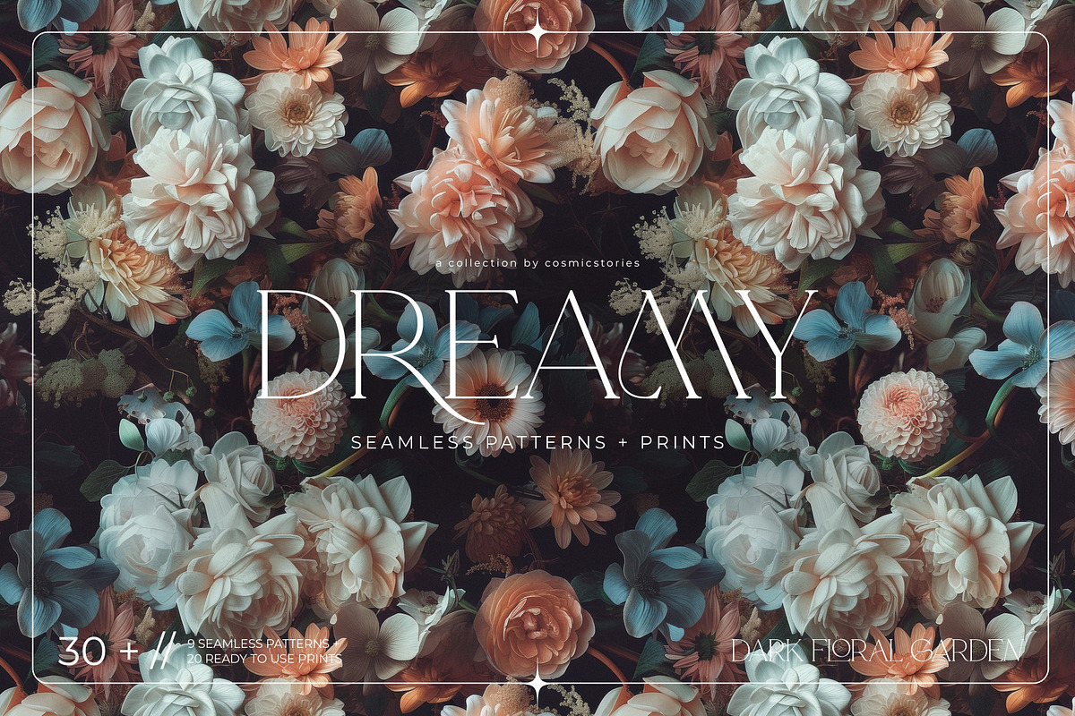Dark floral patterns & prints, a Wallpaper Graphic by CarmineType (Photo 10 of 10)