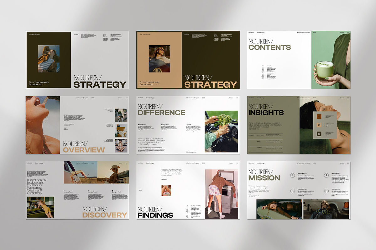 Noureen Brand Strategy Presentation, a Presentation Template by evgenystudio (Photo 8 of 11)