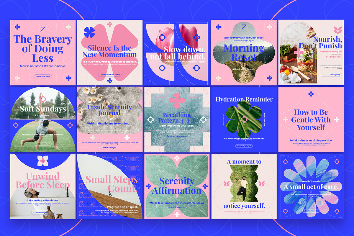 Serenity Wellness Instagram Template, a Social Media Template by Nenjo Studio (Photo 4 of 5)