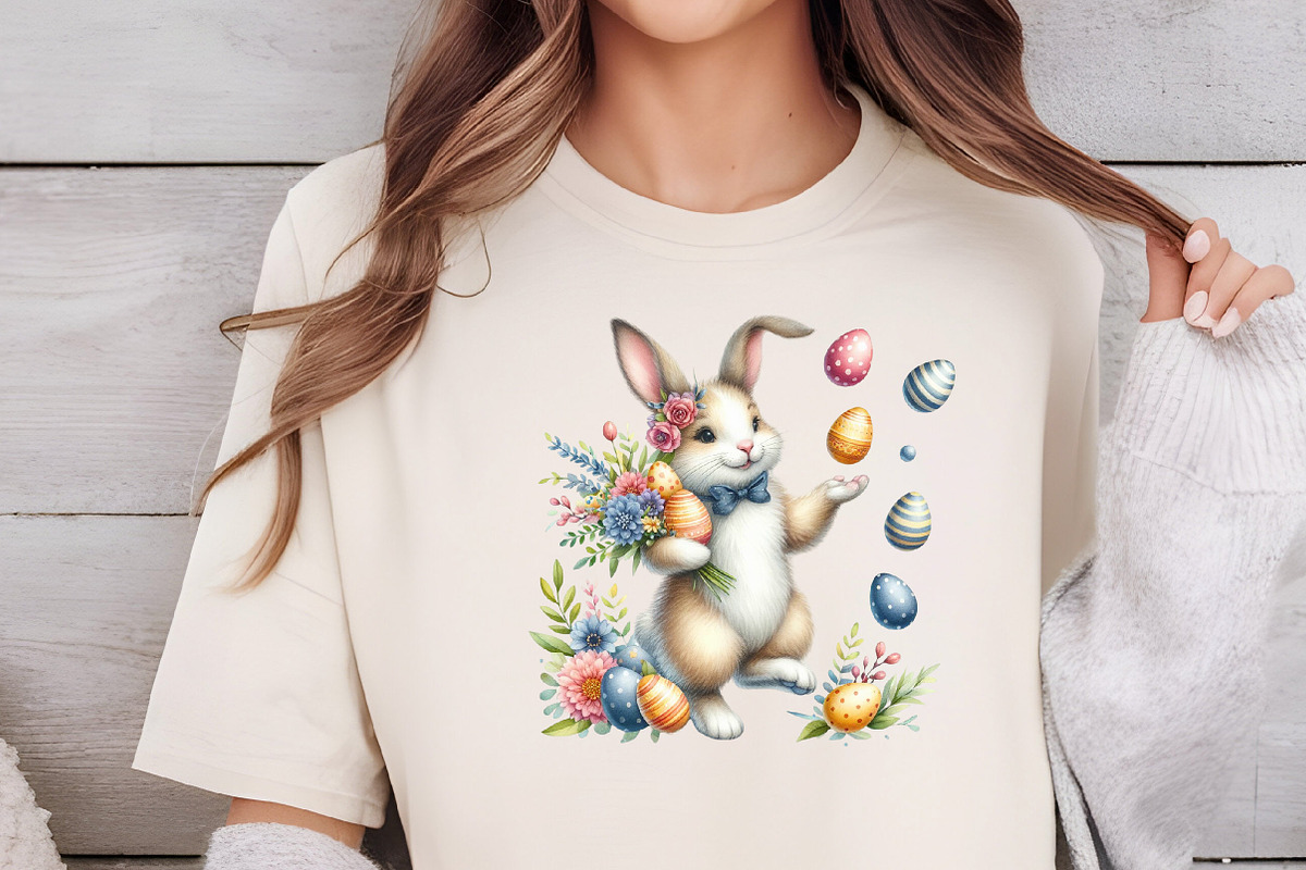 Bunny Juggling easter egg Clipart, an Illustration by DreamCafeArt (Photo 5 of 6)