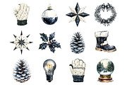 Black and White Christmas Clipart, a Graphic by CitraGraphics (Thumbnail 4 of 4)