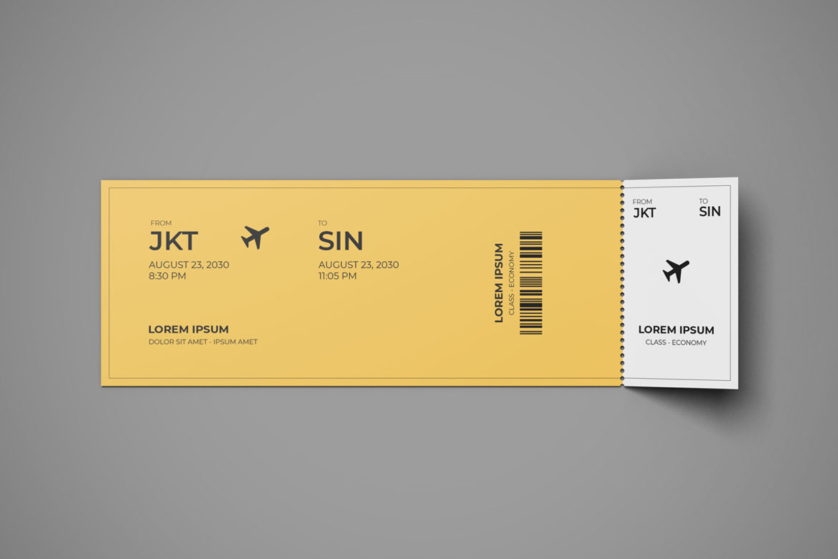 Ticket Mockup Photoshop Template, a Mockup by Eka Restu D. Putra