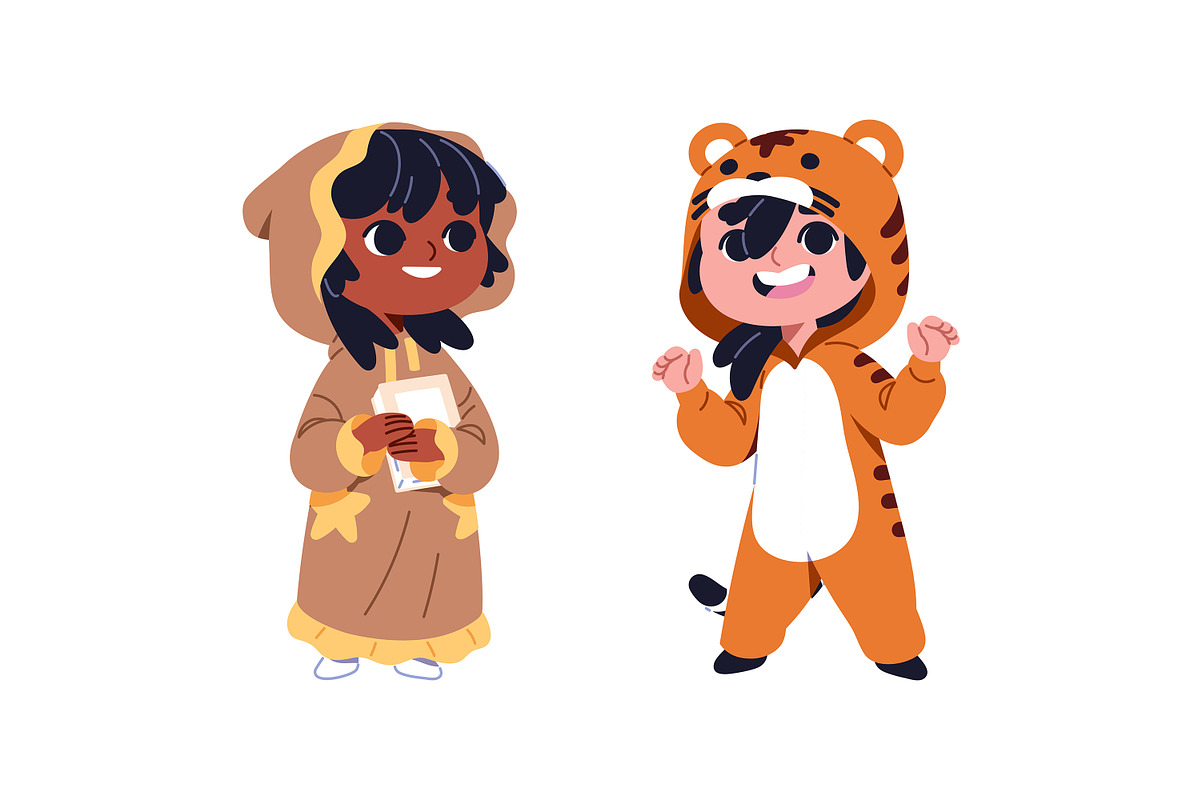 Cute children in kigurumi set, a Person Illustration by PaperTrident (Photo 6 of 6)
