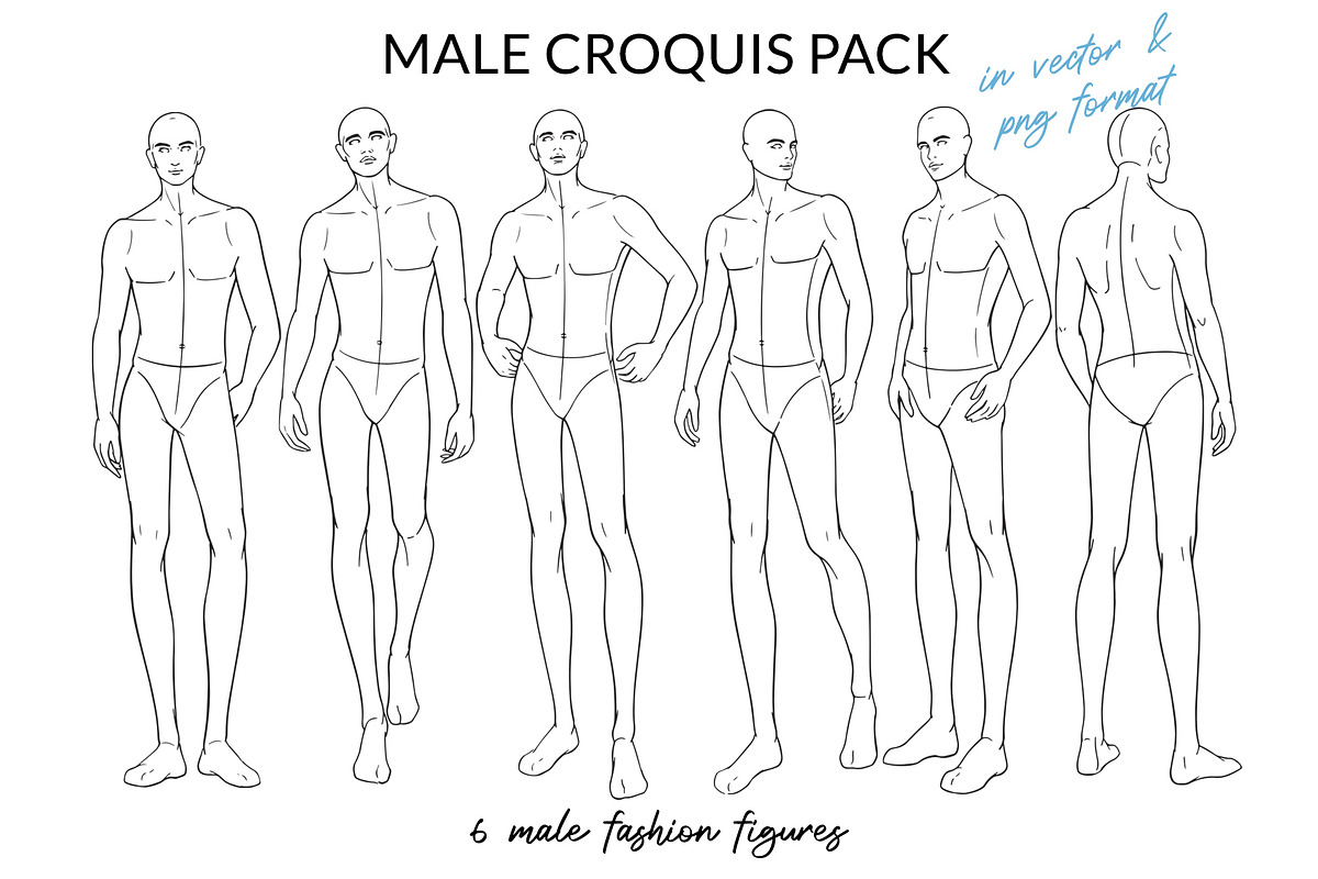 Male Croquis Pack, a Person Illustration by Art by Lin (Photo 1 of 3)