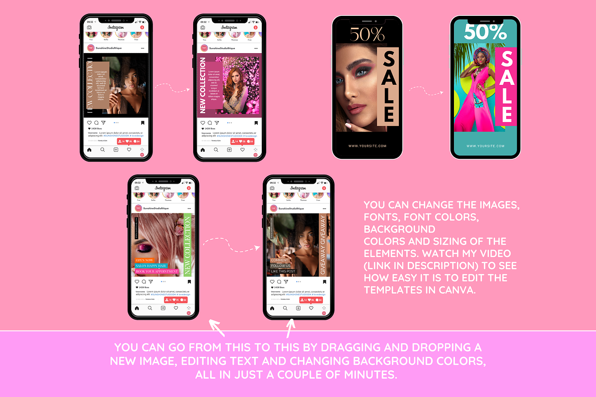 Pastel Neon Instagram Templates, a Social Media Template by SunshineStudioBoutique (Photo 9 of 10)