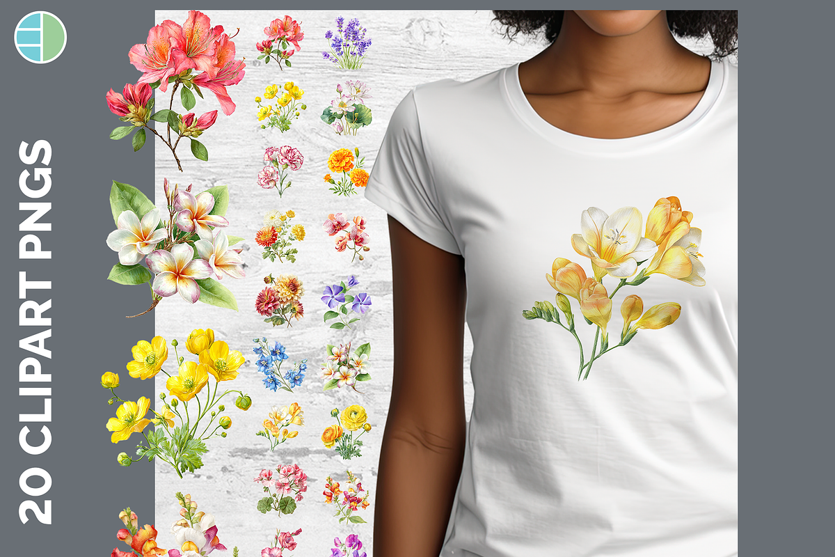 Flower Illustration Bundle, 20 PNG, a Decorative Illustration by Enliven Designs (Photo 1 of 8)