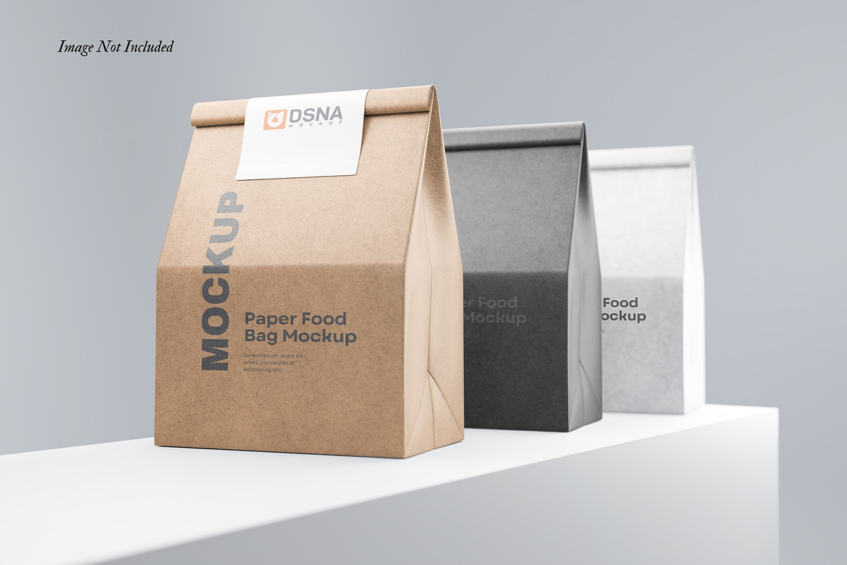 Paper Food Bag Mockup, a Packaging Mockup by DSNA Mockup (Photo 6 of 6)