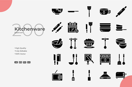 Kitchenware Solid Icons, a Solid Icon by Bloodline