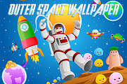 Outer Space Wallpaper, an Illustration by erkoudesign (Thumbnail 1 of 5)