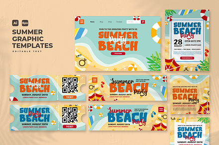 Summer Set Graphic Design V34, a Poster Template by twinstd