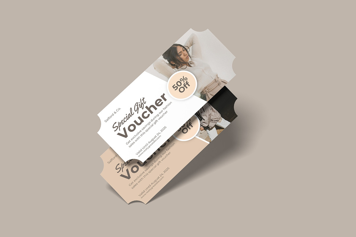 Gift Voucher Mockup, an Advertising Mockup by suciamairastd (Photo 5 of 6)