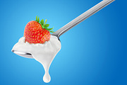 Fruit yogurt on spoons, an Object Graphic by Fruits+Veggies (Thumbnail 3 of 14)