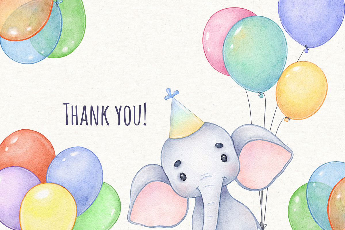 Cute Animals Birthday Clipart, an Animal Illustration by ekossa_art (Photo 8 of 8)