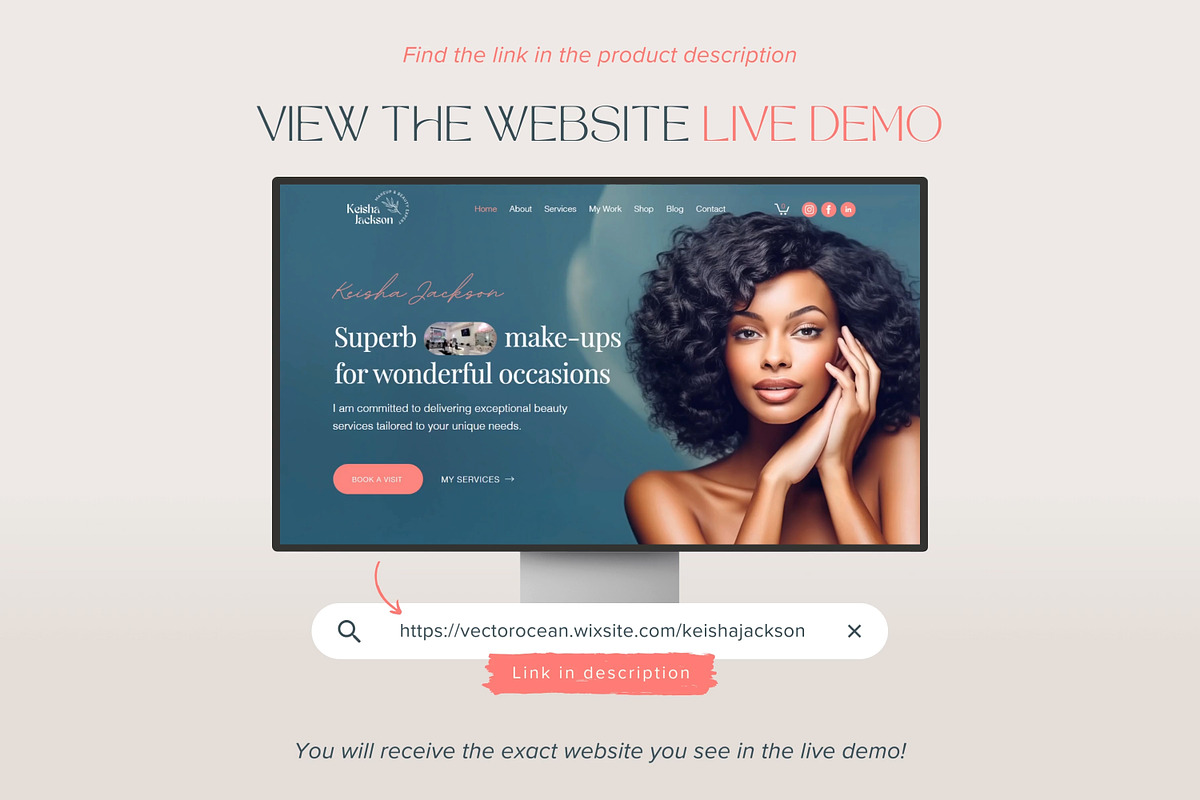 Beauty Wix Template Makeup Website, a Wix Template by vectorocean (Photo 2 of 11)