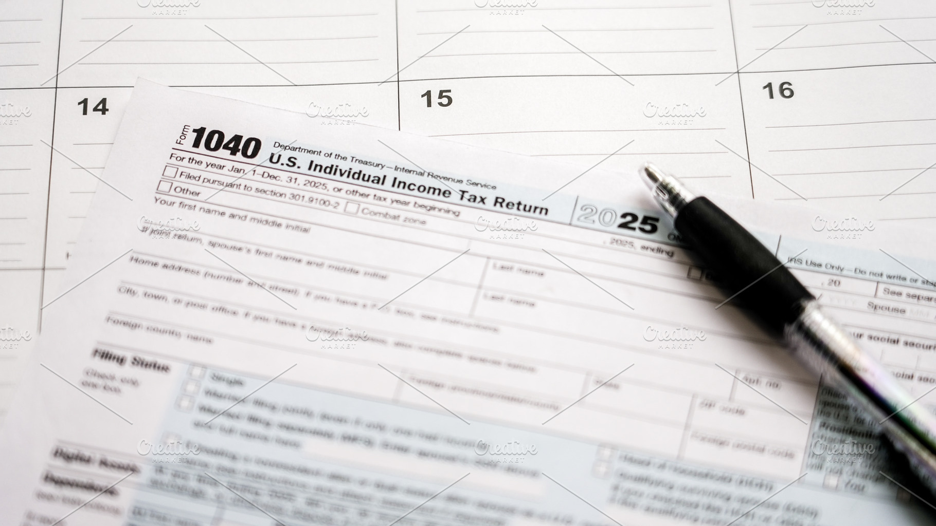 Us individual income tax return form, a Business Photo by 1miromiro