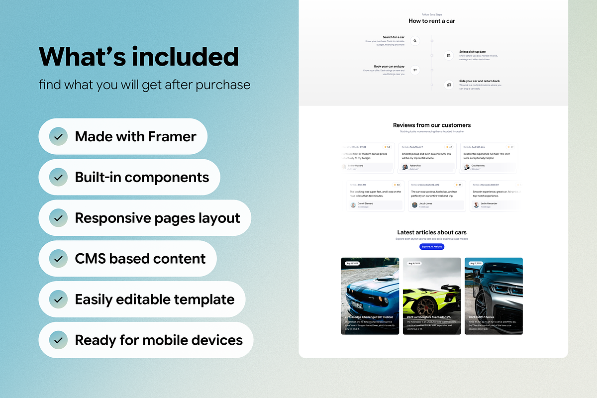 Drivio - car rental Framer template, a HTML Template by WhiteUI.Store (Photo 6 of 6)