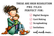 Whimsical Mother and Child Clipart, an Illustration by OK Design (Thumbnail 4 of 6)