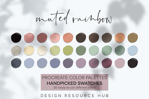 Muted Rainbow Procreate Palette