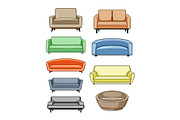 Different modern and classic sofas, an Object Graphic by pikepicture (Thumbnail 1 of 3)