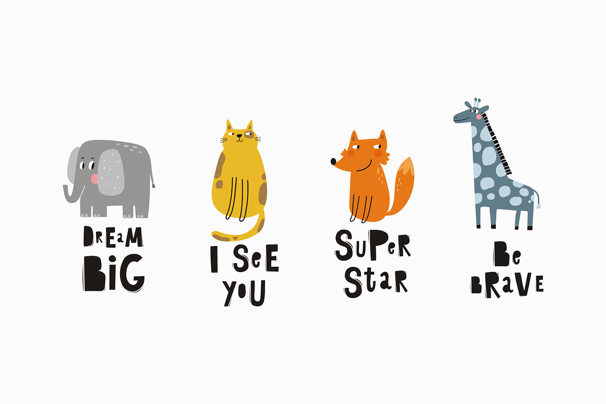 Cute cut animals, alphabet, poster, an Animal Illustration by Barkova Nadya (Photo 8 of 8)