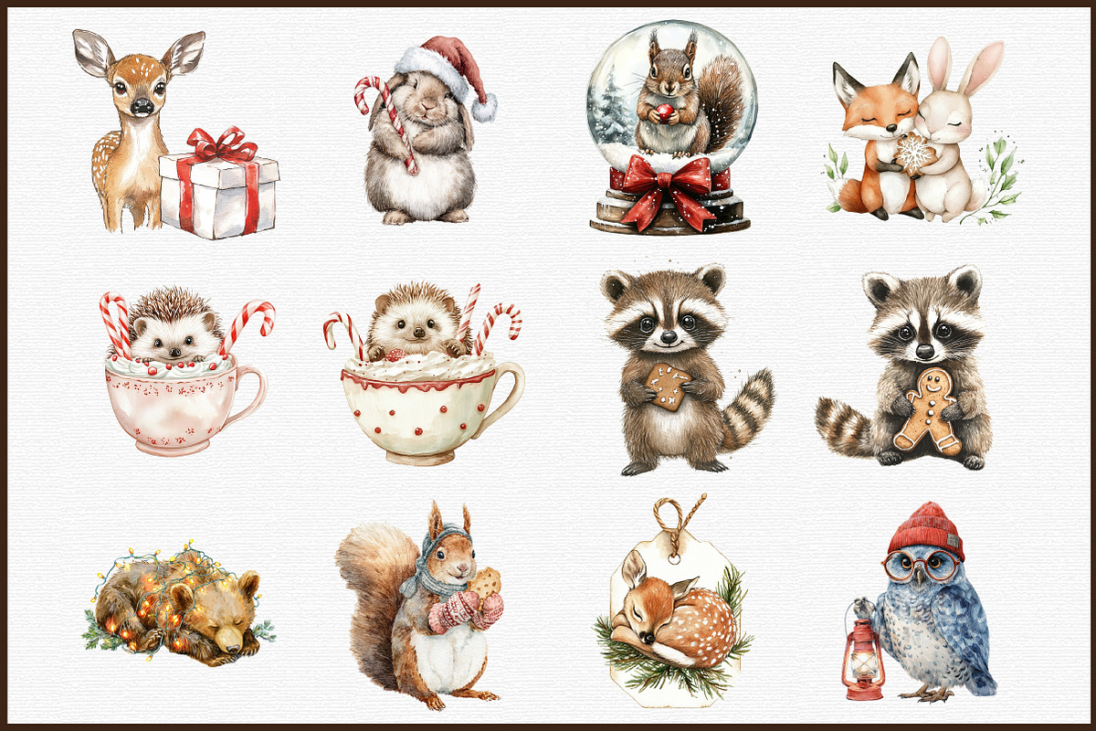 Sweet Christmas Woodland Animals Bun, an Illustration by Sublimation Artist (Photo 3 of 6)