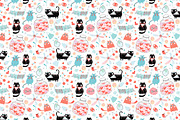 8 Fun bright patterns with cats, a Pattern Graphic by Tanor (Thumbnail 2 of 9)