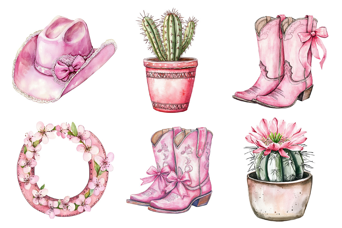 Western Pink Coquette Clipart PNG, an Illustration by designhome (Photo 3 of 5)