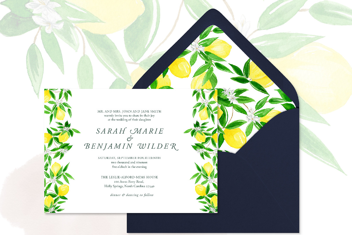 Juicy Watercolor Lemon Set, an Illustration by One and Only Paper (Photo 5 of 9)