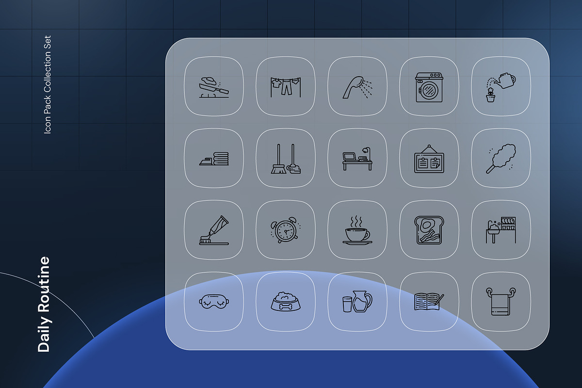 Daily Routine Icon Set, an Outline Icon by Nathaya Studio (Photo 2 of 2)