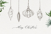 Christmas vintage line illustrations, a Decorative Illustration by Summer Nightingale Art (Thumbnail 5 of 7)