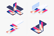 The isometric iPhone X Clay mockups, an iPhone Mockup by 360 Mockups (Thumbnail 6 of 8)