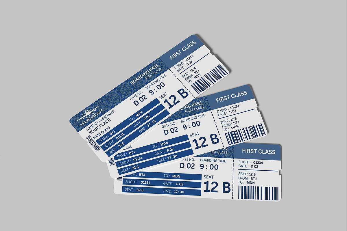 Boarding Pass Mockup, a Product Mockup by lamorastudio (Photo 8 of 13)