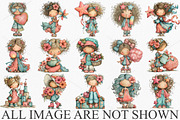 Whimsical Summer Girls Clipart PNG, an Illustration by Canvas Craft (Thumbnail 3 of 7)