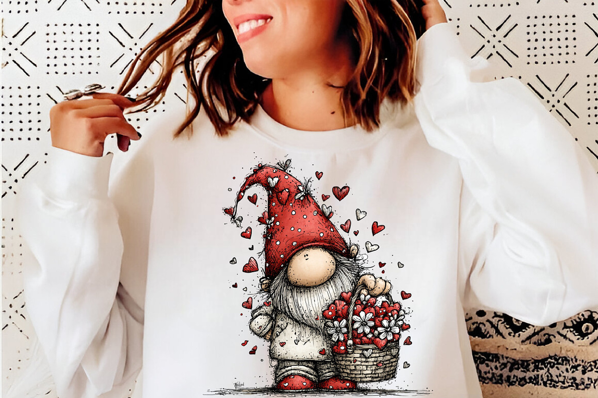 Whimsical Valentine Gnome Clipart, an Illustration by SinaCreation (Photo 6 of 10)