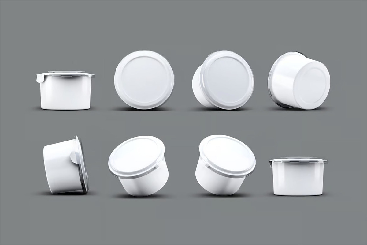 Plastic Container for Dairy Mock-Up, a Packaging Mockup by Se٧enStudio (Photo 2 of 8)