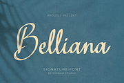 Belliana Signature Font, a Script Font by syabab studio (Thumbnail 1 of 12)