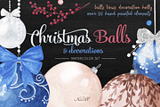 Christmas Balls and Decorations, a Decorative Illustration by NataliVA (Thumbnail 1 of 7)