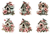 Whimsical Spring Birdhouse Clipart, an Illustration by SinaCreation (Thumbnail 5 of 11)