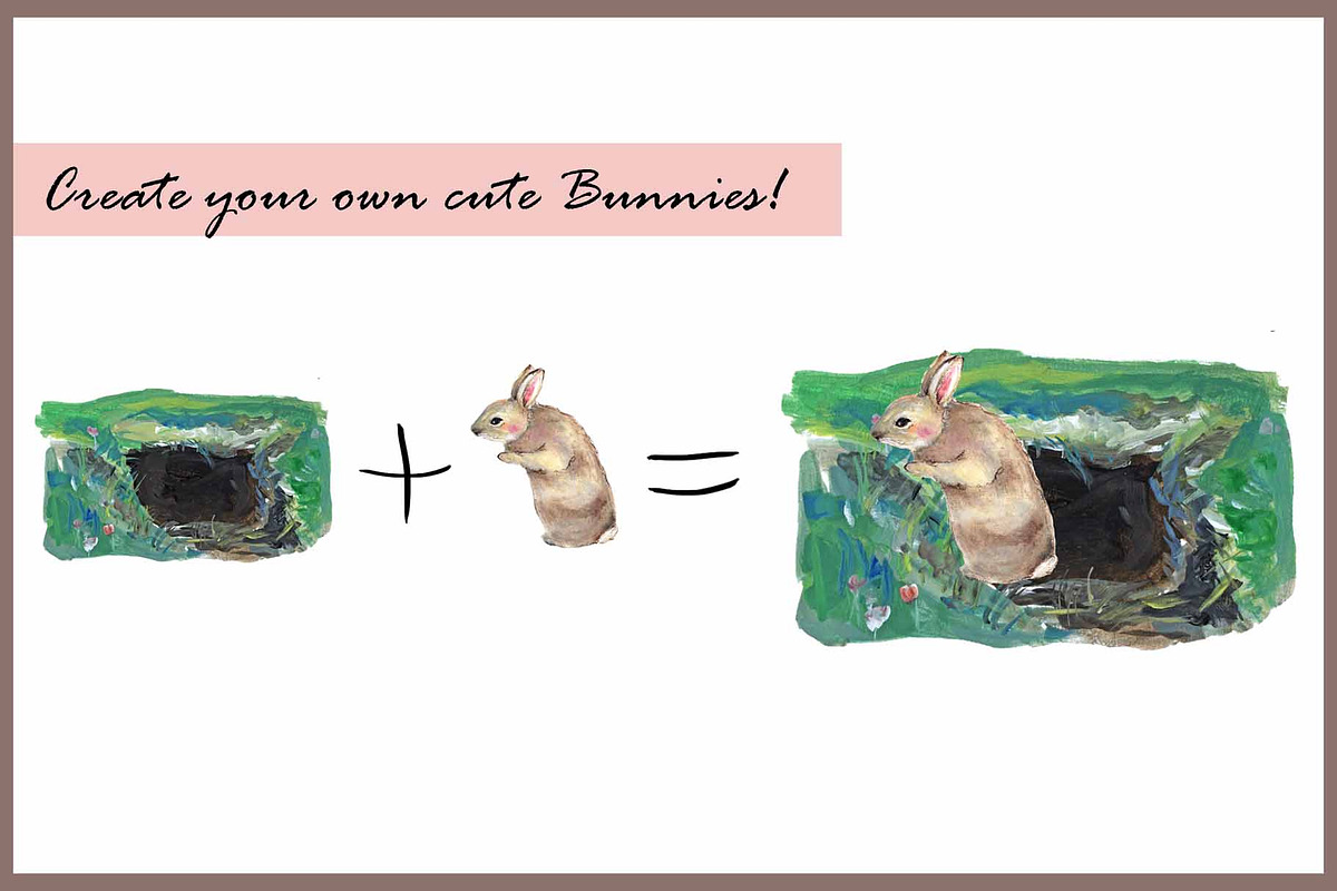 Bunny & Skunk-Watercolor Clipart, an Animal Illustration by VianneArt (Photo 7 of 8)