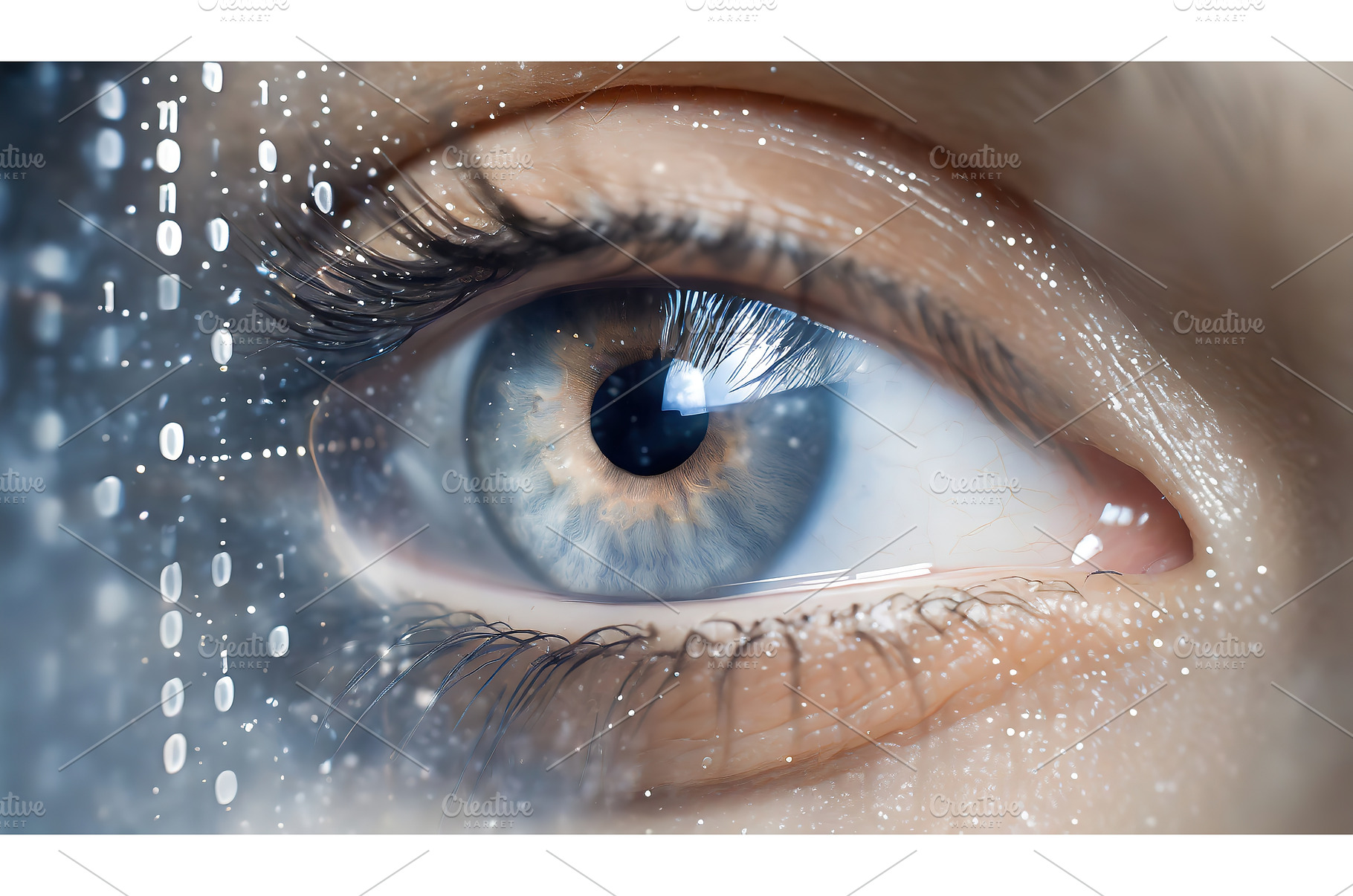 Close-up of a human eye with digital, a Technology Photo by Igor Tichonow