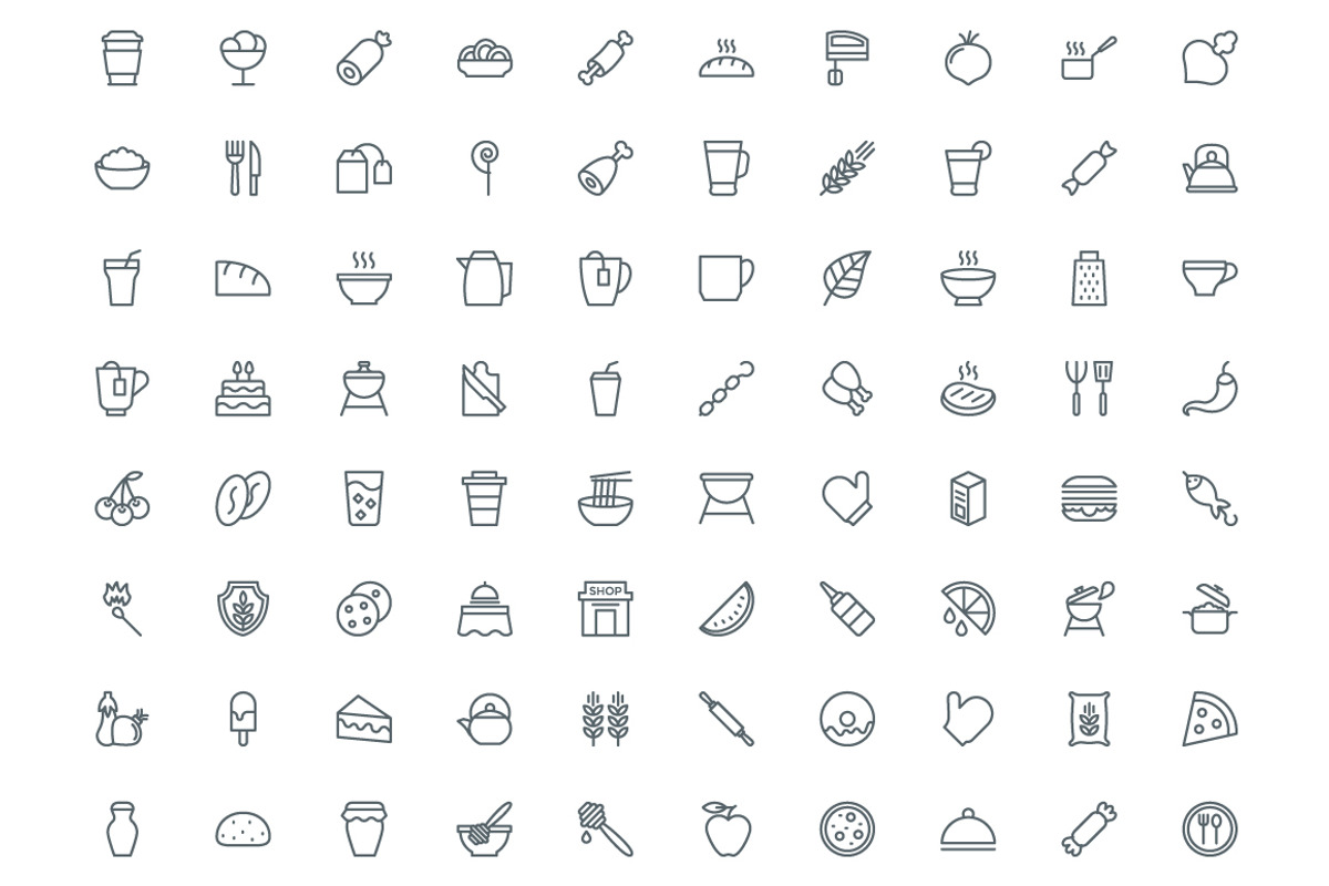 540 Food Line Icons, an Outline Icon by Vectors Market (Photo 7 of 7)