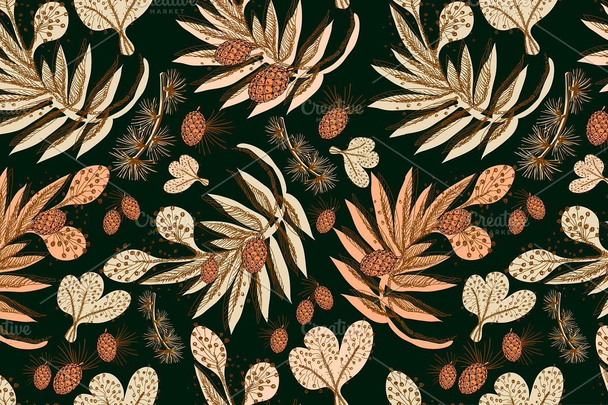 Forest plants Pattern, a Pattern Graphic by Polanika (Photo 1 of 4)
