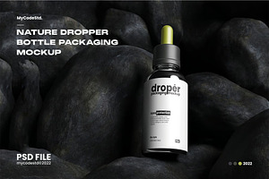 AM - Nature Dropper Bottle Mockup, a Packaging Mockup by zpackcreative