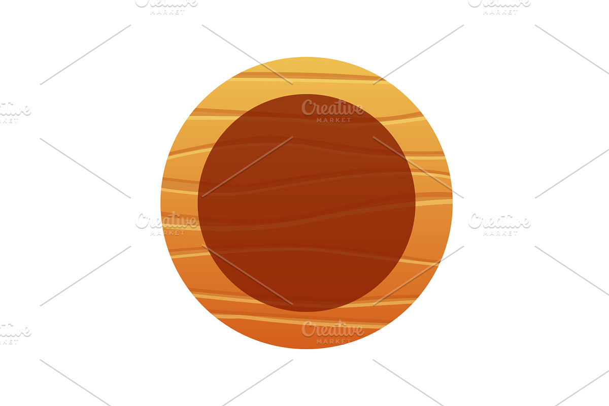 Wooden game button, menu, an Object Illustration by Things for designers