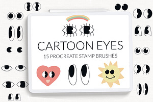 Cartoon Eyes Procreate Stamp Brushes