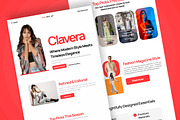 Clavera - Editorial Fashion Landing, a Landing Page Template by productype1 (Thumbnail 4 of 5)