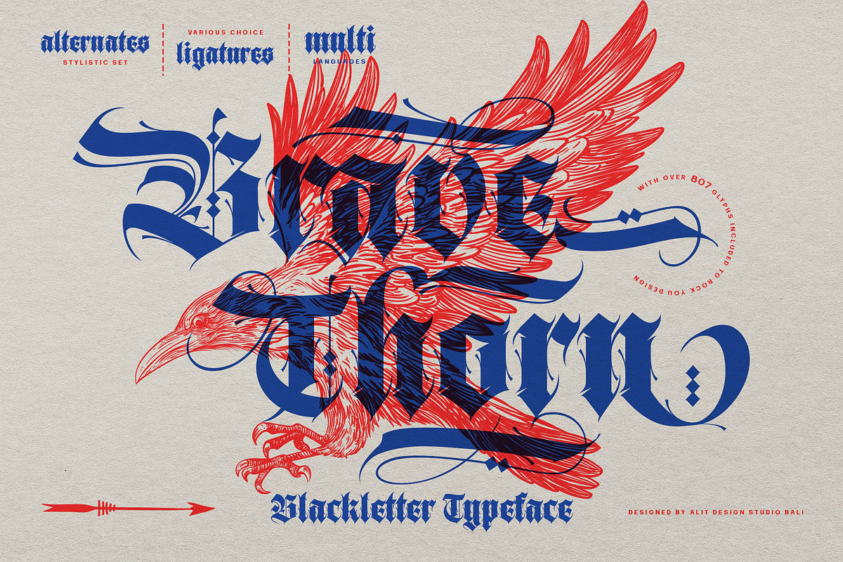 Brave Thorn Blackletter Font, a Blackletter Font by alit design (Photo 1 of 21)