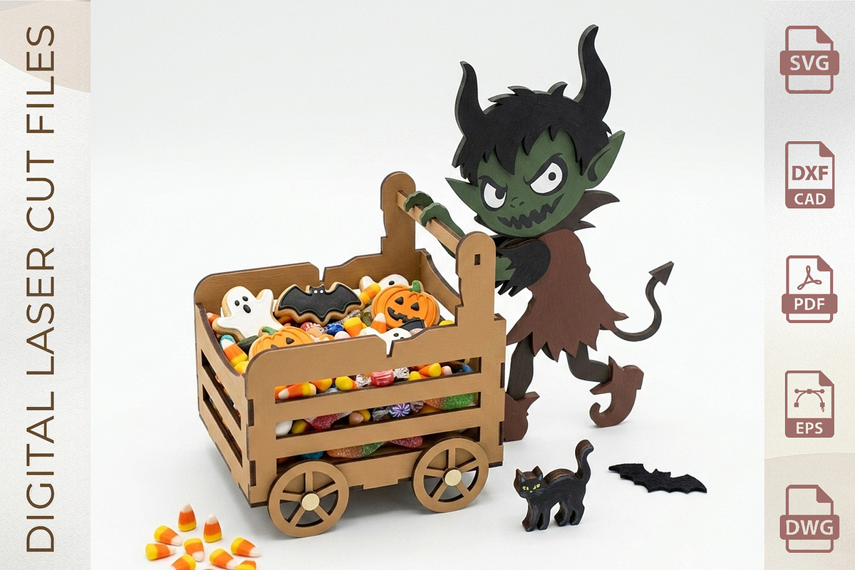 Halloween Candy Box Laser Cut Bundle, an Object Graphic by WoodoraCut (Photo 5 of 14)