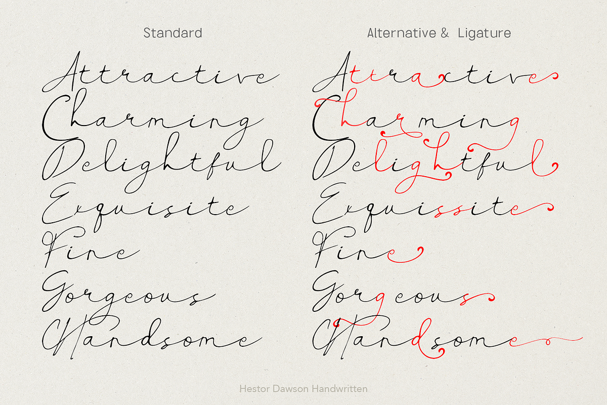 Hestor Dawson - Handwritten Font, a Handwritten Font by madeDeduk (Photo 9 of 10)