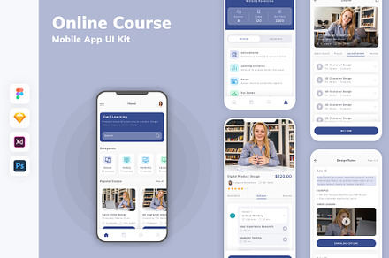 Online Course Mobile App UI Kit